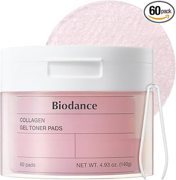 BIODANCE Collagen Gel Toner Pads 60 Counts | Non-Irritating Hydrogel Pads | Pore Minimizing, Improving Elasticity & Exfoliating | Korean Toner Pads for Sensitive Skin | Korean Skincare