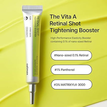 celimax The Vita A Retinal Shot Tightening Booster | with Retinal 0.1%, Matryxyl 3%, Pore Minimiser, Wrinkles & Fine Lines, Firmer Skin, 15 ml