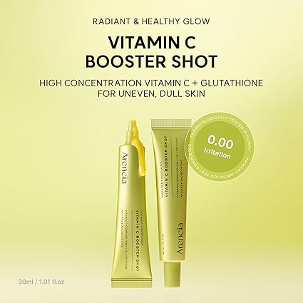 Arencia Vitamin C Booster Shot Serum with Glutathione, Niacinamide and Vitamin E for Glow Skin, 30ml