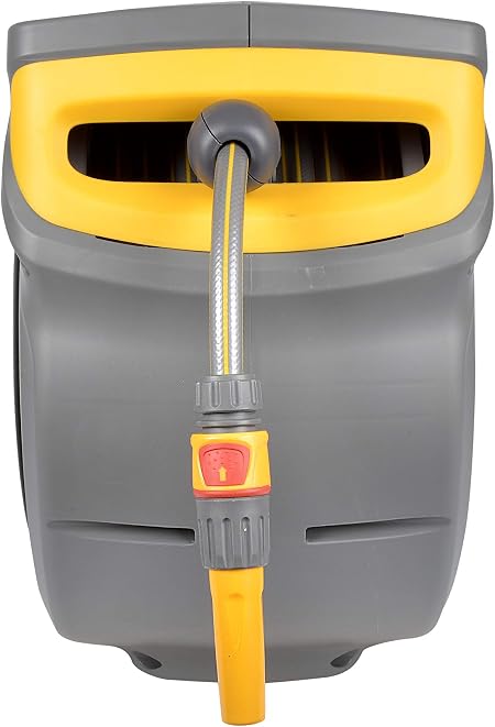 HOZELOCK - Auto Reel 30m wall-mounted hose reel : Easy to Install, Lock, Auto-rewind, Ready-to-use Reel With Nozzle, Fittings, Hozelock Hose and Accessories Included - 5 Year Guarantee