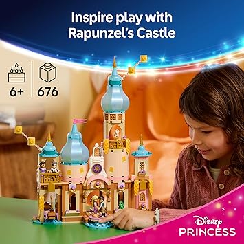 LEGO | Disney Princess Rapunzel's Castle Toy - Display Model w/ 4 Mini Dolls, Pascal Figure & Accessories - Birthday Gift for 6+ Year Old Girls & Tangled Movie Fans - 43297