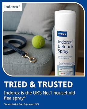 Virbac Indorex Defence Spray - Flea Spray for the Home - Protect Home Against Dog or Cat Fleas and Dust Mites - Long-Lasting Protection for Up to 12 Months - 500ml Can