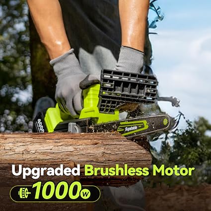 Supstable Electric Chainsaw Cordless 12 Inch, 2×4000mAh Batteries, Brushless Motor, Lightweight Electric Chain Saws with Auto Oiling, Tool-Free Tensioning, Ideal for Garden Wood Cutting & Seniors Use