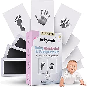 Baby Hand and Footprint Kit – Inkless Clean Touch, Non-Toxic for Newborn Skin, Keepsake for Boy or Girl, Inkless Footprint Kit for Babies, Dogs & Cats (Small (0–6 Months))